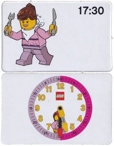 Flash Card, Cardboard, Time Teacher, Girl 17:30