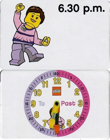 Flash Card, Cardboard, Time Teacher, Girl 6.30 p.m.