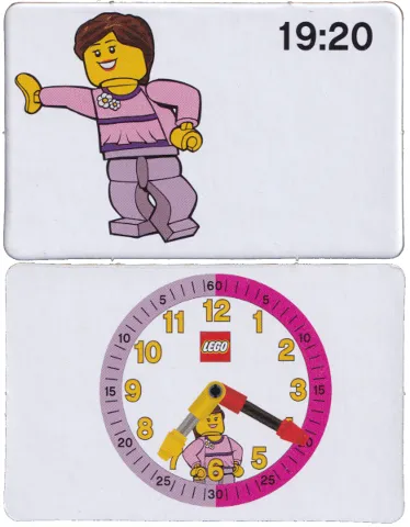 Flash Card, Cardboard, Time Teacher, Girl 19:20