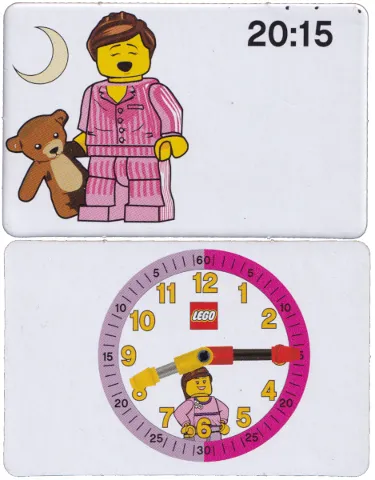 Flash Card, Cardboard, Time Teacher, Girl 20:15