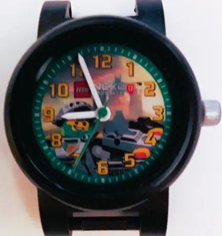Watch Part, Case Analog, NEXO KNIGHTS - Aaron on Left, White Hour and Minute Hands, Green Second Hand