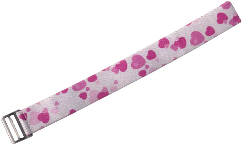 Watch Part, Cloth Band with Metal Gripper - Bright Pink, Dark Pink, and Magenta Hearts