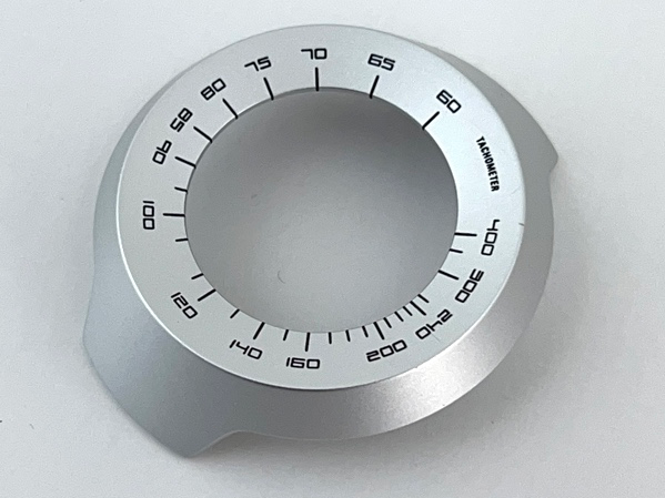Watch Part, Case Attachment - Bezel Ring Aluminum Large with Tachometer Numbers Pattern