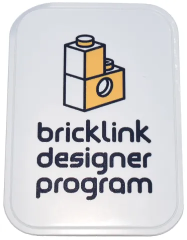 Sticker, 'bricklink designer program' and Logo