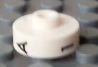 Bead, Cylinder Short, Flat Edge with Black A 1 N Pattern