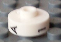 Bead, Cylinder Short, Flat Edge with Black A 1 N Pattern