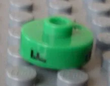 Bead, Cylinder Short, Flat Edge with Black F 9 J Pattern