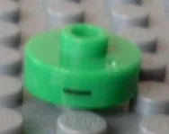 Bead, Cylinder Short, Flat Edge with Black I 6 R Pattern