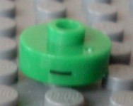 Bead, Cylinder Short, Flat Edge with Black I 6 R Pattern