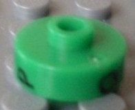 Bead, Cylinder Short, Flat Edge with Black I P Q Pattern