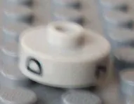 Bead, Cylinder Short, Flat Edge with Black D 7 P Pattern