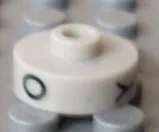 Bead, Cylinder Short, Flat Edge with Black O Y K Pattern