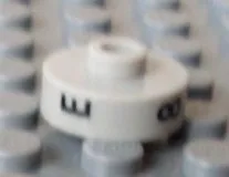 Bead, Cylinder Short, Flat Edge with Black E 8 D Pattern