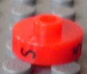 Bead, Cylinder Short, Flat Edge with Black S 5 X Pattern