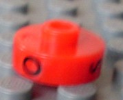 Bead, Cylinder Short, Flat Edge with Black O S D Pattern