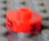 Bead, Cylinder Short, Flat Edge with Black U M T Pattern