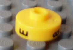 Bead, Cylinder Short, Flat Edge with Black E 8 H Pattern