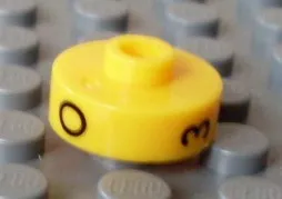 Bead, Cylinder Short, Flat Edge with Black O 3 C Pattern