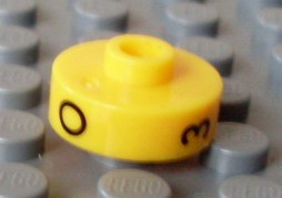 Bead, Cylinder Short, Flat Edge with Black O 3 C Pattern