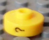 Bead, Cylinder Short, Flat Edge with Black ? ! & Pattern