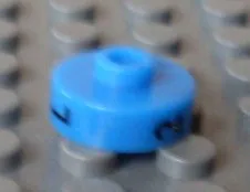 Bead, Cylinder Short, Flat Edge with Black L 2 N Pattern