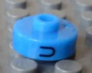 Bead, Cylinder Short, Flat Edge with Black U 7 J Pattern