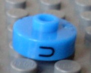 Bead, Cylinder Short, Flat Edge with Black U 7 J Pattern