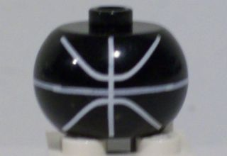 Bead, Globular with Ball Pattern, Basketball Parabolic Lines White