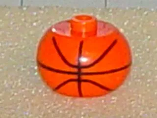 Bead, Globular with Ball Pattern, Basketball Parabolic Lines Black