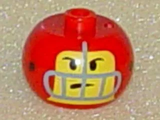 Bead, Globular with Football (American) Player Face Pattern