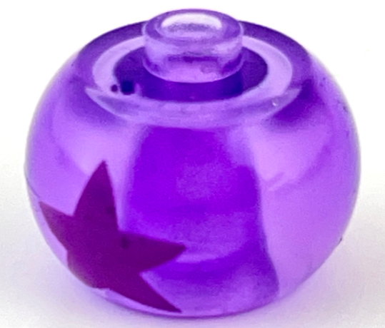 Bead, Globular with Purple Star Pattern