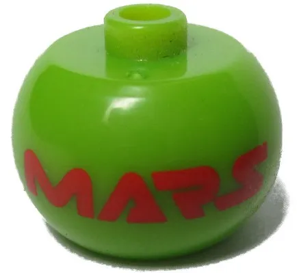 Bead, Globular with Red 'MARS' Pattern