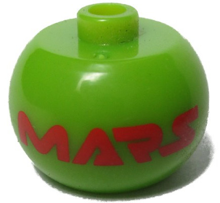 Bead, Globular with Red 'MARS' Pattern