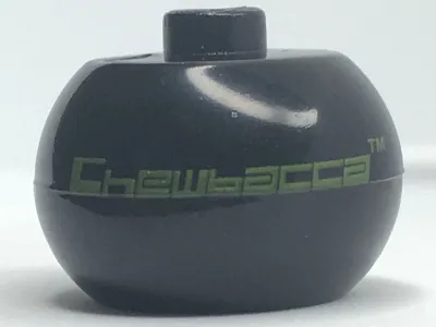 Bead, Globular with Lime SW 'Chewbacca' Pattern