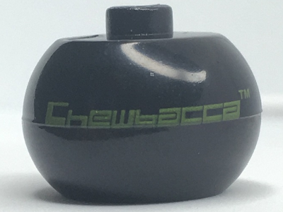 Bead, Globular with Lime SW 'Chewbacca' Pattern