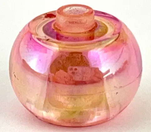 Bead, Globular with Iridescent Coating Pattern