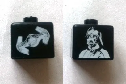 Bead, Square with SW Darth Vader and TIE Fighter Pattern