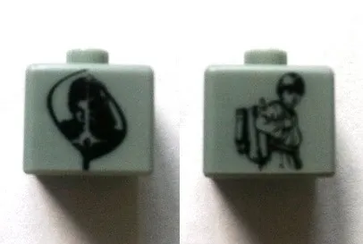 Bead, Square with SW Young Anakin and Anakin/Darth Vader Pattern