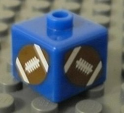 Bead, Square with Football (American) Pattern