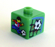 Bead, Square with Soccer Ball and Net Pattern