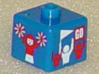 Bead, Square with Sports Fans and Cheerleader Pattern