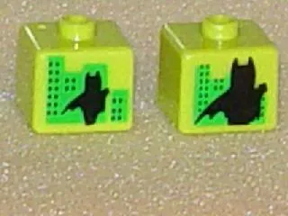 Bead, Square with Batman Silhouette against Buildings Pattern on Opposite Sides
