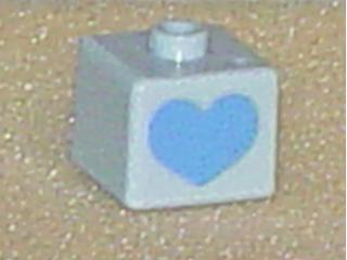 Bead, Square with Heart Pattern on Opposite Sides