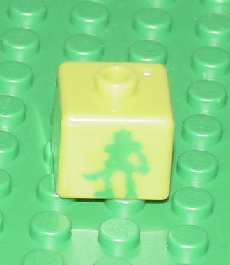 Bead, Square with Bionicle Lewa Nuva Pattern
