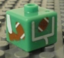 Bead, Square with Football (American) and Foot and Goal Post Pattern