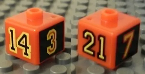 Bead, Square with Numbers 3, 7, 14 and 21 Pattern