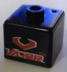 Bead, Square with 'Vader' and 'V' Logo Pattern