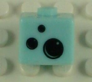 Bead, Square with Black Air Bubbles Pattern
