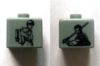 Bead, Square with SW Young Anakin and Jedi Anakin Pattern