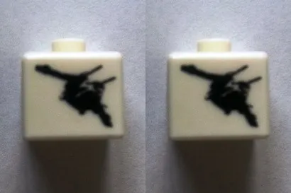 Bead, Square with SW Republic Gunship Pattern